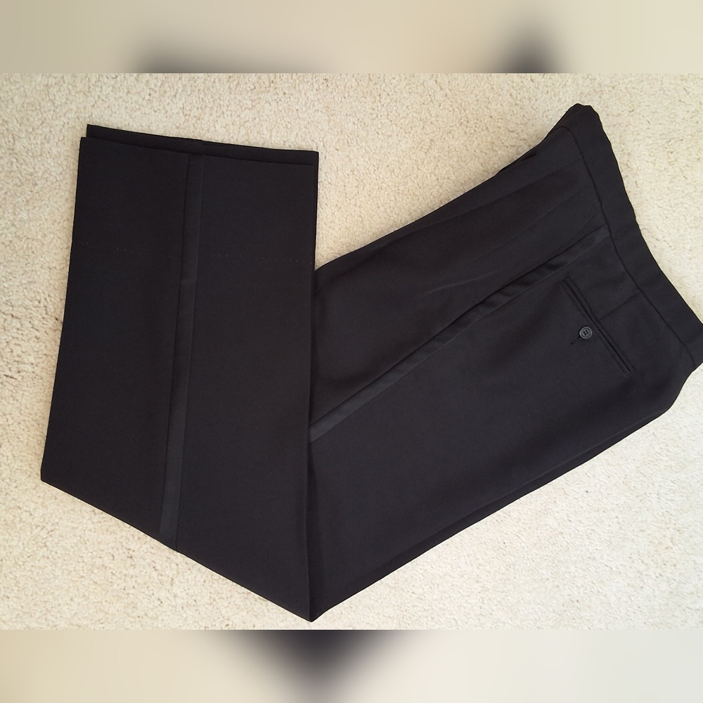 SOLD!!!  Colonel Quick, 30 Waist, Men's Black Tuxedo Pants - Picture 5 of 9